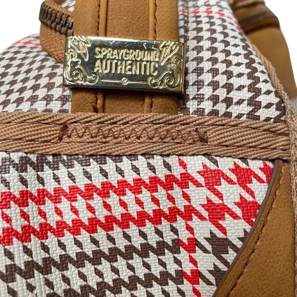 Sprayground Turbo 500 DLXV plaid limited edition backpack tan vegan leather - Picture 13 of 16